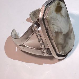 Vintage Navajo sterling silver large cuff bracelet